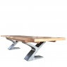 Carlton Windermere Rustic Monastery Ext. Table - Smoked Oak Top with Metal Legs