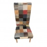 Carlton Rollback Patchwork Chair Leather Mix & Wool Mix