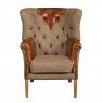 vintage Buckingham Chair - Hunting Lodge Harris Tweed - Fast Track Delivery