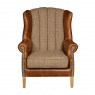 vintage Fluted Wing Armchair - Hunting Lodge Harris Tweed (Fast Track)