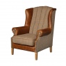 vintage Fluted Wing Armchair - Hunting Lodge Harris Tweed (Fast Track)