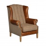 vintage Fluted Wing Armchair - Hunting Lodge Harris Tweed (Fast Track)