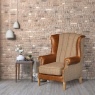 vintage Fluted Wing Armchair - Hunting Lodge Harris Tweed - Fast Track Delivery