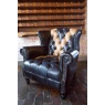 vintage Crompton Saltire Chair Leather