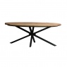 Carlton Java Sleeper Wood/Black Iron - Oval Coffee Table