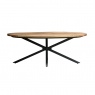 Carlton Java Sleeper Wood/Black Iron - Oval Coffee Table