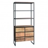 Carlton Java Sleeper Wood/Black Iron - 6 Drawer Bookshelf -