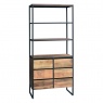 Carlton Java Sleeper Wood/Black Iron - 6 Drawer Bookshelf -