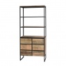 Carlton Java Sleeper Wood/Black Iron - 6 Drawer Bookshelf -