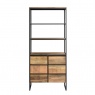 Carlton Java Sleeper Wood/Black Iron - 6 Drawer Bookshelf -