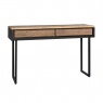 Carlton Java Sleeper Wood/Black Iron  - 2 Drawer Console Side Table