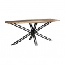 Carlton Java Sleeper Wood - D End Oval Dining Table 180cm with Spider leg X