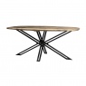 Carlton Java Sleeper Wood - D End Oval Dining Table 180cm with Spider leg X