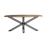 Carlton Java Sleeper Wood - D End Oval Dining Table 180cm with Spider leg X