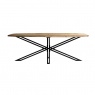 Carlton Java Sleeper Wood - D End Oval Dining Table 220cm with Spider leg X