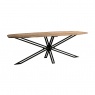 Carlton Java Sleeper Wood - D End Oval Dining Table 220cm with Spider leg X