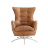 vintage Fallon Swivel Chair - Leather and Canvas