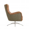 vintage Fallon Swivel Chair - Leather and Canvas
