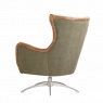 vintage Fallon Swivel Chair - Leather and Canvas