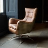 vintage Fallon Swivel Chair - Leather and Canvas