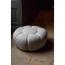 Carlton Aero Bubble Ottoman in Grey~White Houndstooth Fabric
