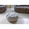 Carlton Aero Bubble Ottoman in Grey~White Houndstooth Fabric