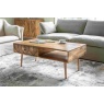 Chevron Coffee Table One Drawer in Natural Finish