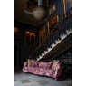 vintage Westminster Large 3 Seater Sofa in Printed Coral Velvet Fabric