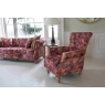 vintage Westminster Large 3 Seater Sofa in Printed Coral Velvet Fabric (New 2024)