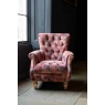 vintage Westminster Armchair in Printed Coral Velvet (New 2024)