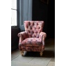 vintage Westminster Armchair in Printed Coral Velvet
