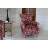 vintage Westminster Armchair in Printed Coral Velvet
