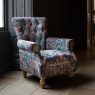 vintage Westminster Armchair in Printed Blue Velvet (New 2024)