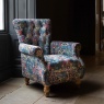 vintage Westminster Armchair in Printed Blue Velvet