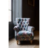 vintage Westminster Armchair in Printed Blue Velvet