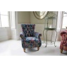 vintage Westminster Armchair in Printed Blue Velvet