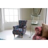 vintage Westminster Armchair in Printed Blue Velvet