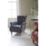 vintage Westminster Armchair in Printed Blue Velvet