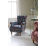 vintage Westminster Armchair in Printed Blue Velvet (New 2024)