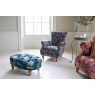 vintage Westminster Armchair in Printed Blue Velvet