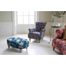 vintage Westminster Armchair in Printed Blue Velvet (New 2024)