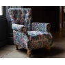 vintage Westminster Armchair in Printed Blue Velvet