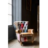 Dickinson Armchair in Patchwork & Cerato Brown Leather