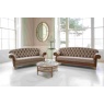 vintage Haworth 3 Seater Sofa in Hunting Lodge Harris Tweed with Medium Oak Legs - Fast Track