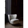 Carlton Navagio Upholstered Chair in Ivory Chenille Fabric with Black Wenge Legs