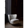 Carlton Navagio Upholstered Chair in Ivory Chenille Fabric with Black Wenge Legs (New 2024)