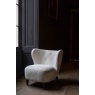 Carlton Navagio Upholstered Chair in Ivory Chenille Fabric with Black Wenge Legs