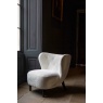 Carlton Navagio Upholstered Chair in Ivory Chenille Fabric with Black Wenge Legs