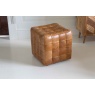 vintage Framed Cubed Stool Brown 3L Cerato Brown Leather