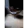 Carlton Longbeach Leather Chair with Canvas Back - Ash Wooden Frame